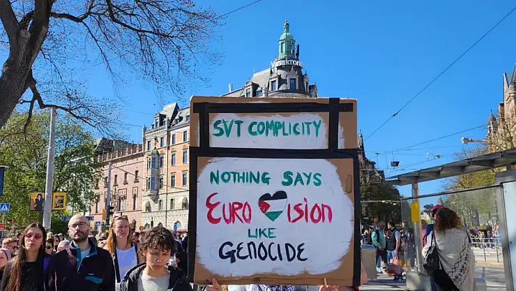 İsveç'te Eurovision Protestosu! Filistin'e Destek Yürüyüşü Yapıldı