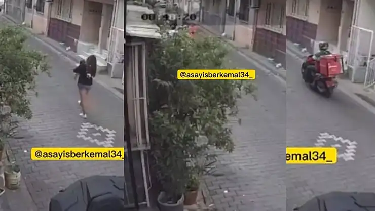 İzmir'de Yemeksepeti Kuryesi Yolda Çocuğuyla Giden Kadını Arkadan Taciz Etti!