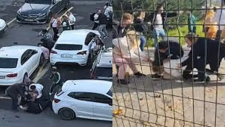 Kartal Anadolu Adliyesi önünde iki aile arasında yumruk yumruğa kavga çıktı