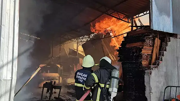 Kereste fabrikası yangında kül oldu