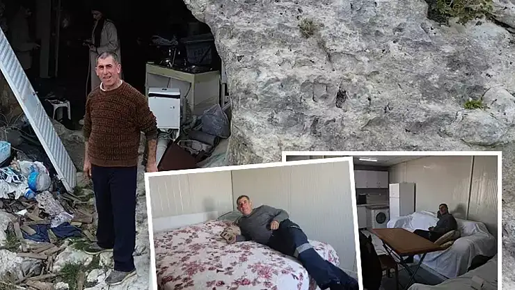 Mağarada yaşayan adama Valilik'ten hediye... Yine de mutlu olmadı