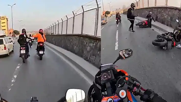 Motosiklet sürücülerinin şakalaşması kötü bitti