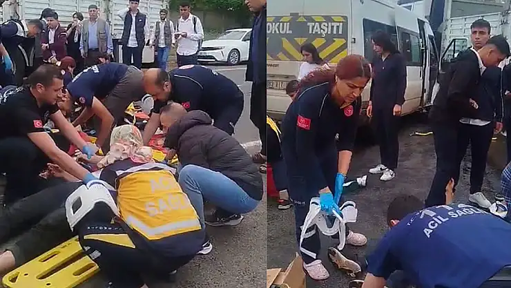 Öğrenci servisi tıra çarptı: 6 yaralı