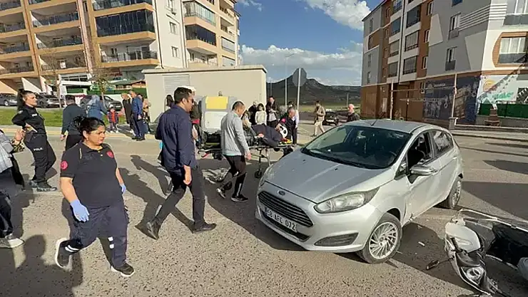 Otomobil ile motosiklet çarpıştı polis memuru yaralandı
