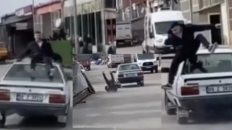 Otomobilin Tavanında Yolculuk Faciayla Sonuçlanıyordu