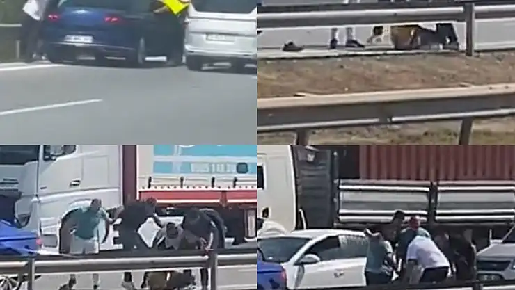 Otoyolda sürücü önce dövüldü sonra suyla ayıtılmaya çalışıldı