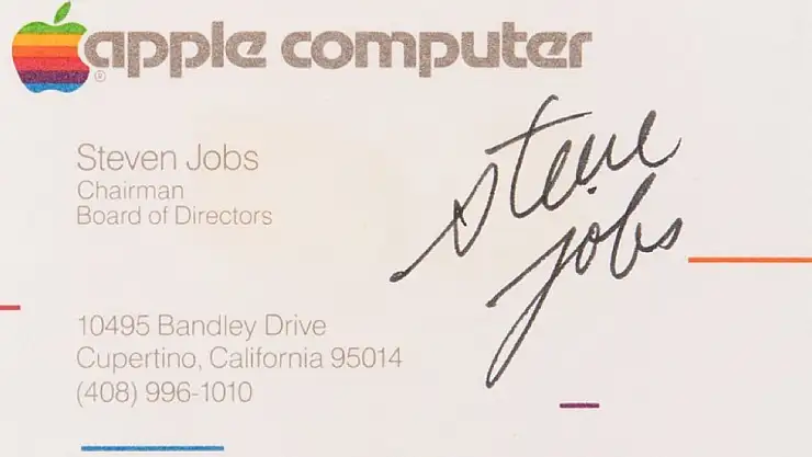Steve Jobs'un İmzalı Kartviziti Rekor Fiyata Satıldı 181 bin dolar