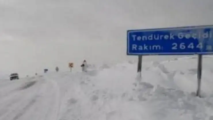 Tendürek Geçidi'nde kar engeli
