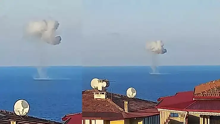 Trabzon açıklarında bulunan insansız deniz aracı, kontrollü olarak imha edildi