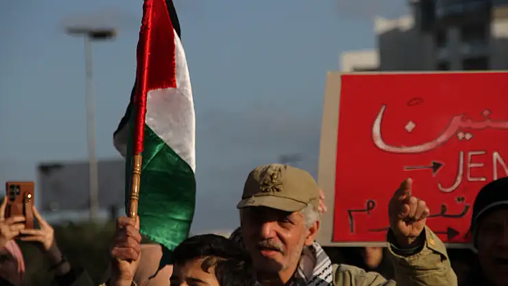 Tunus'ta ABD Büyükelçiliği Önünde 'Gazze' Protestosu