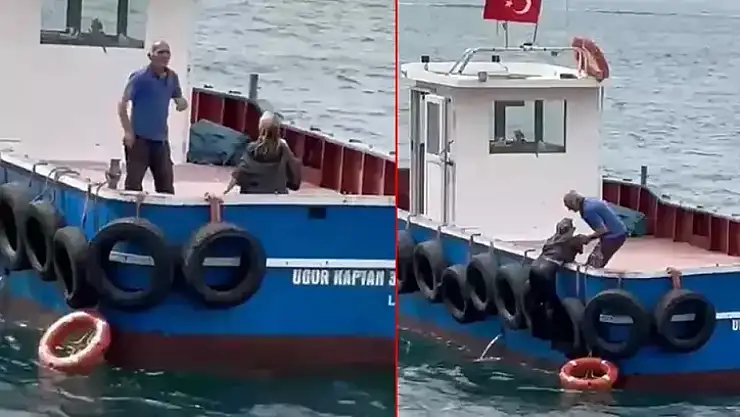 Vapurdan denize düşen kadını balıkçılar kurtardı