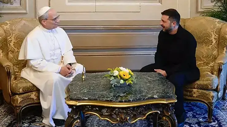 Zelenskiy, Papa 14'üncü Leo ile görüştü