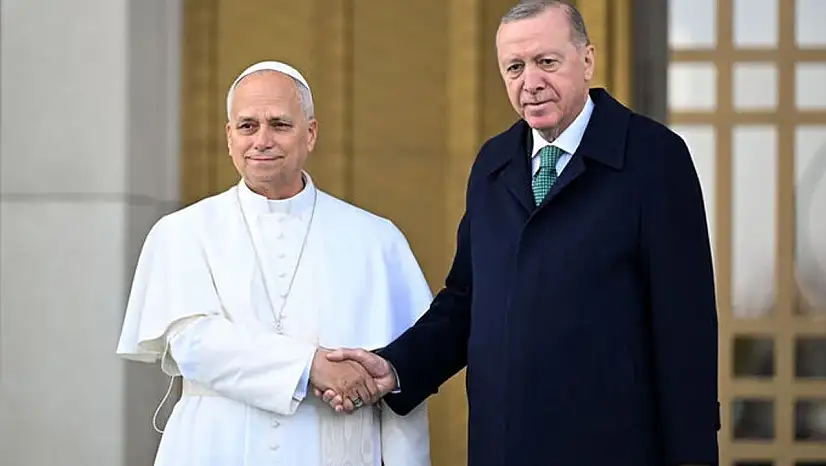 Cumhurbaşkanı Erdoğan Ankara'da Papa 14. Leo İle Bir Araya Geldi