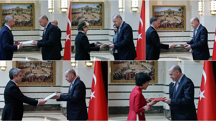 Beş Ülkenin Büyükelçisi, Cumhurbaşkanı Erdoğan'a Güven Mektuplarını Sundu