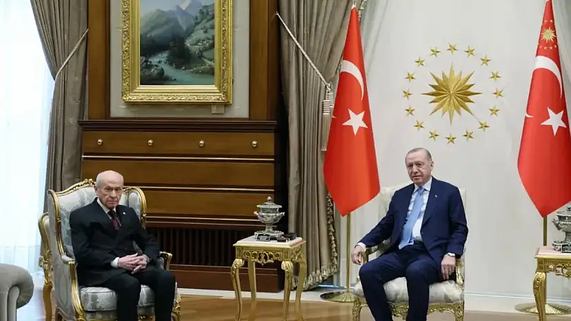 Cumhurbaşkanı Erdoğan Ve Bahçeli Cumhurbaşkanlığı Külliyesi'nde Bir Araya Geldi