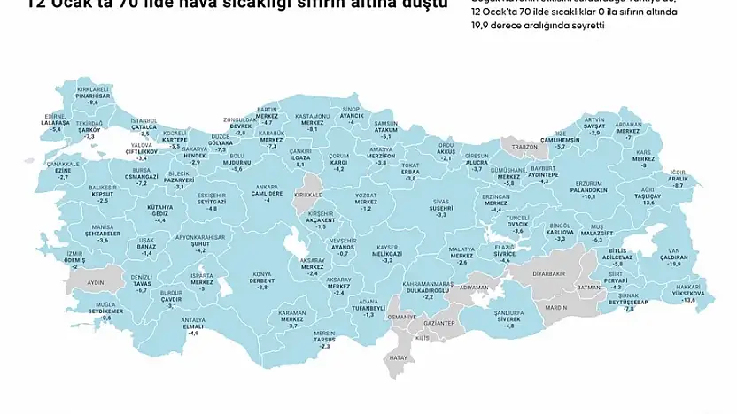 Soğuk Hava Türkiye'yi Teslim Aldı 70 İlde Hava Sıcaklığı Sıfırın Altında