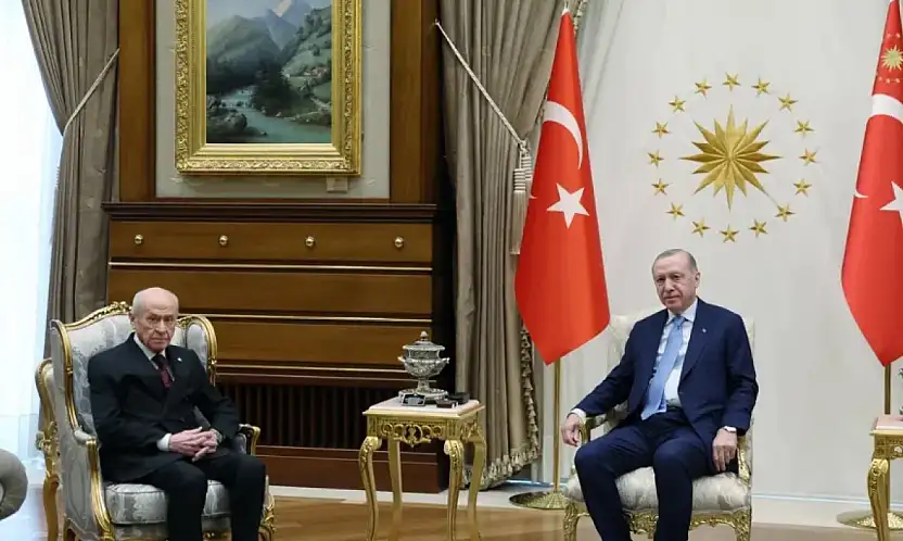 Cumhurbaşkanı Erdoğan Ve Bahçeli Cumhurbaşkanlığı Külliyesi'nde Bir Araya Geldi