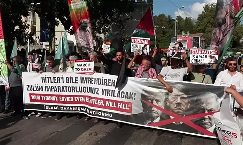 İsrail'in Gazze'deki Saldırılarını Protesto Eden Grup ABD Konsolosluğu'na Yürüdü