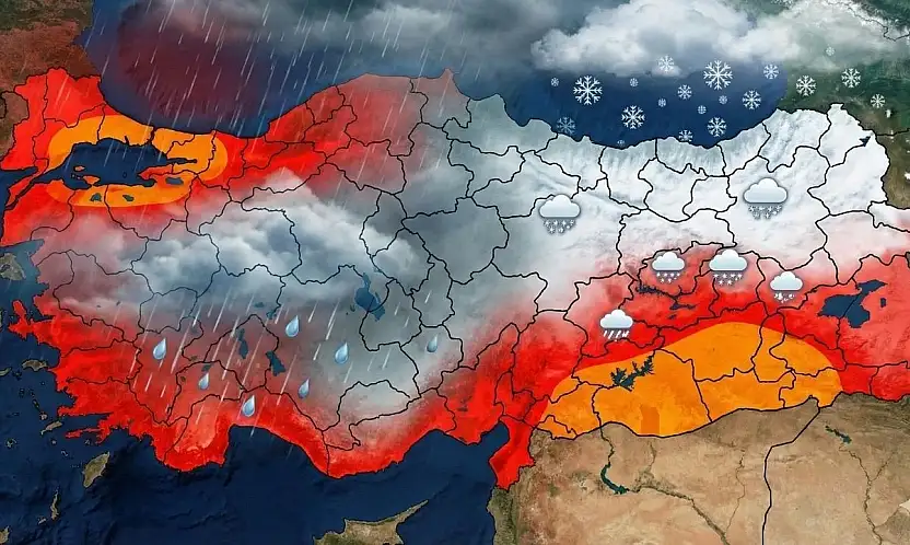 Meteoroloji'den İstanbul Dahil 33 İli Kırmızıya Boyadı! Kar Ve Sağanak Vuracak